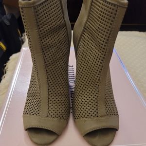 Open toe wedge booties